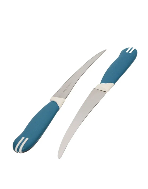 2-piece fruit veg knife set stainless blade random color handle - Pakistani kitchen cutting tools