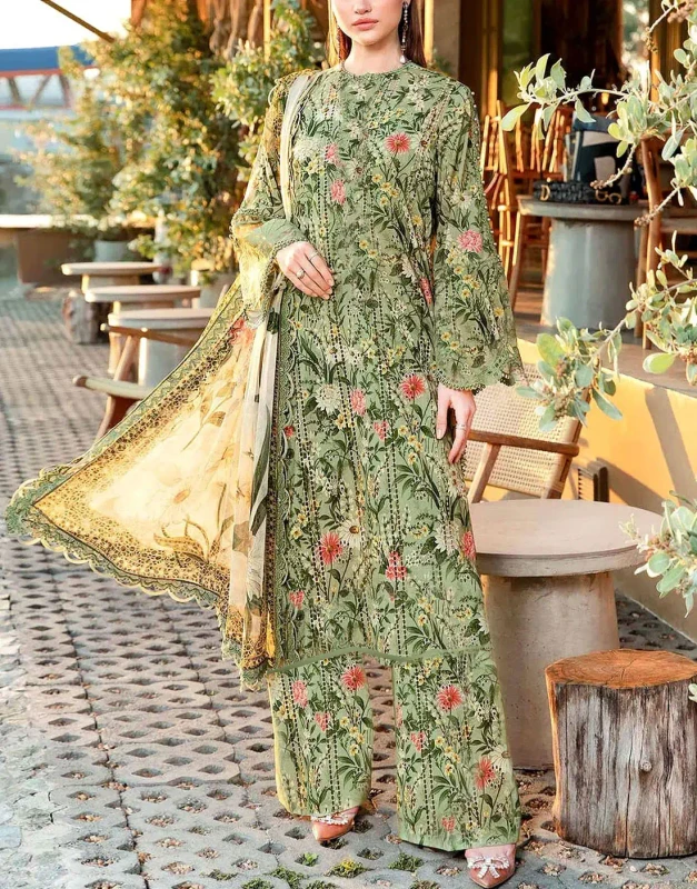 IB Bonanza Digital-Print Linen 3-Piece suit with a different pattern of multi-tone abstract motifs