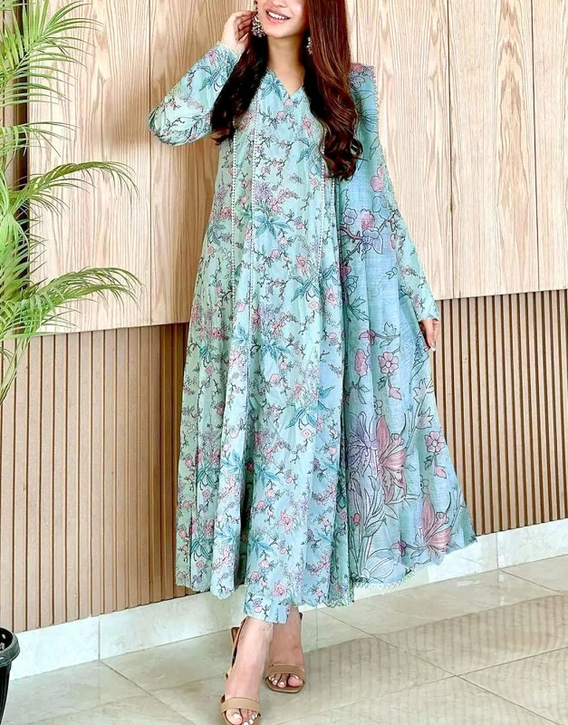 IB Bonanza Digital-Print Linen 3-Piece suit with multi-color abstract motifs