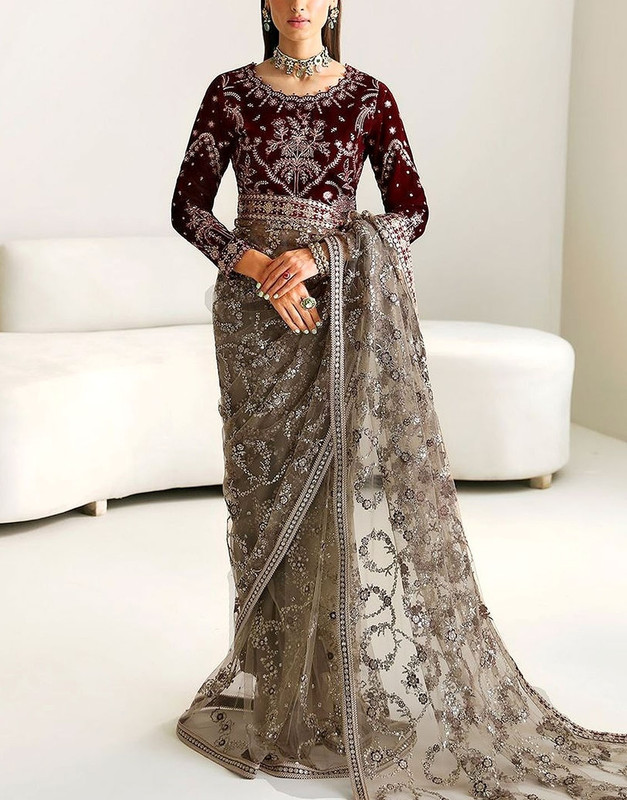 Quiet Saree in Velvet — Bridal Ready