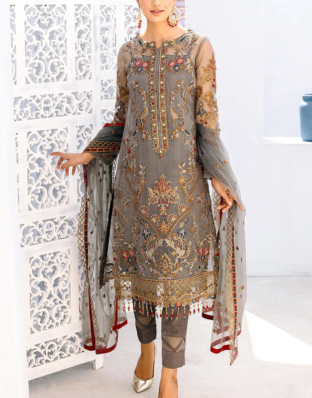 Organza Suit — Embroidered Detail, Made for Party