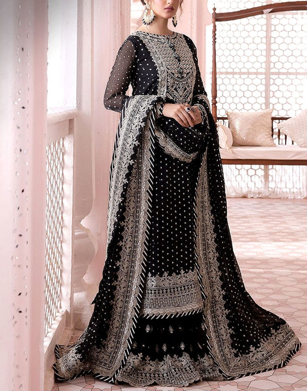 Embroidered Chiffon Suit — Easy Easy Wear (Statement Piece)