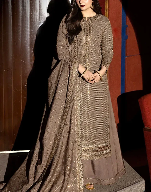 Embroidered Dress in Chiffon — Graceful Easy Wear