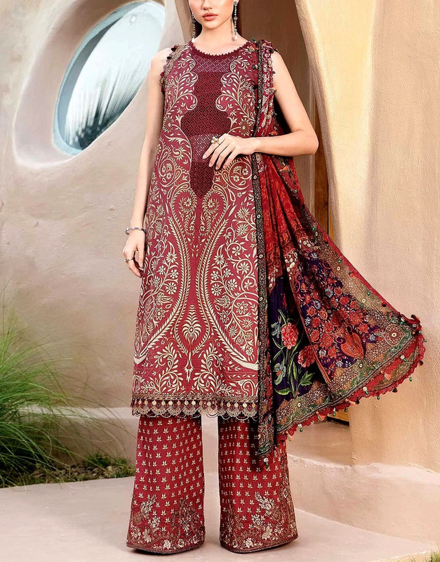 Embroidered Chiffon Suit — Graceful Easy Wear